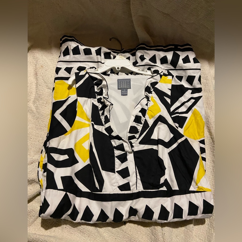 Yellow black and white Rabbit, Rabbit, Rabbit dress - Picture 2 of 7